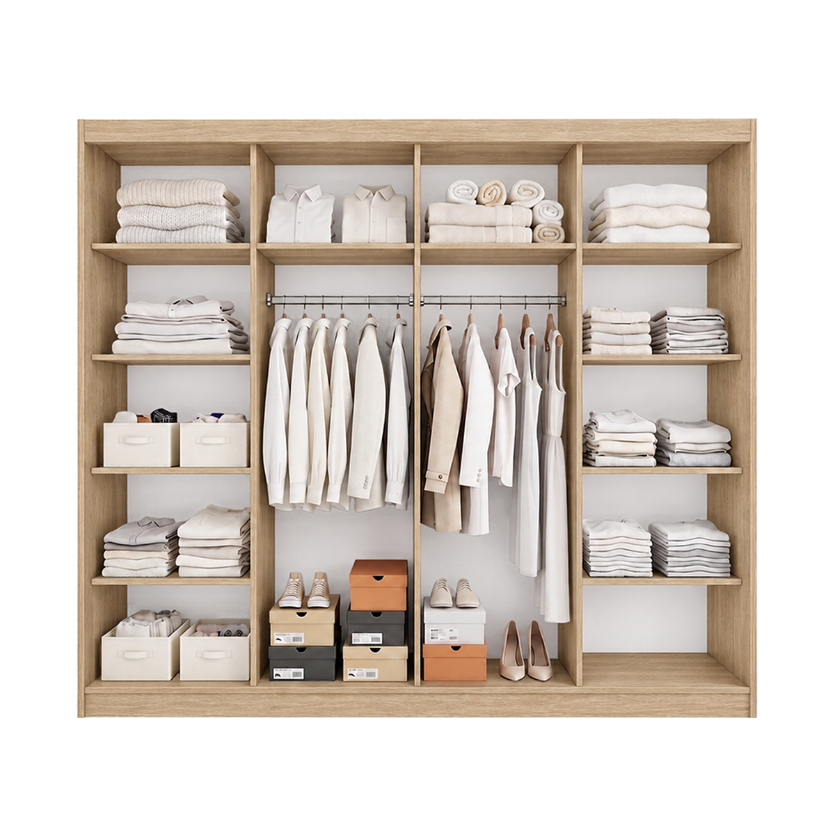 KLEIDERSCHRANK Astra 233 cm, 233/218/61, 3-türig, Sonoma-Eiche - Weiß, Holzwerkstoff (233/218/61cm) - imoebel24