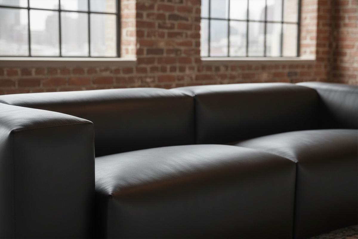 SOFA CELESTE Schwarz Lederfaserstoff - Schwarz, Leder/Kunststoff (302/72/114cm) - KAWOLA