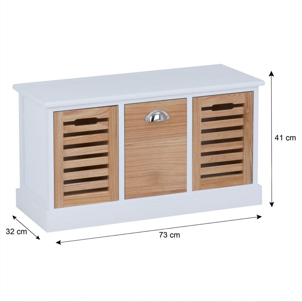 SITZBANK TRIENT weiß/natur - Weiß/Naturfarben, Holz (73/41/32cm) - CARO-Möbel