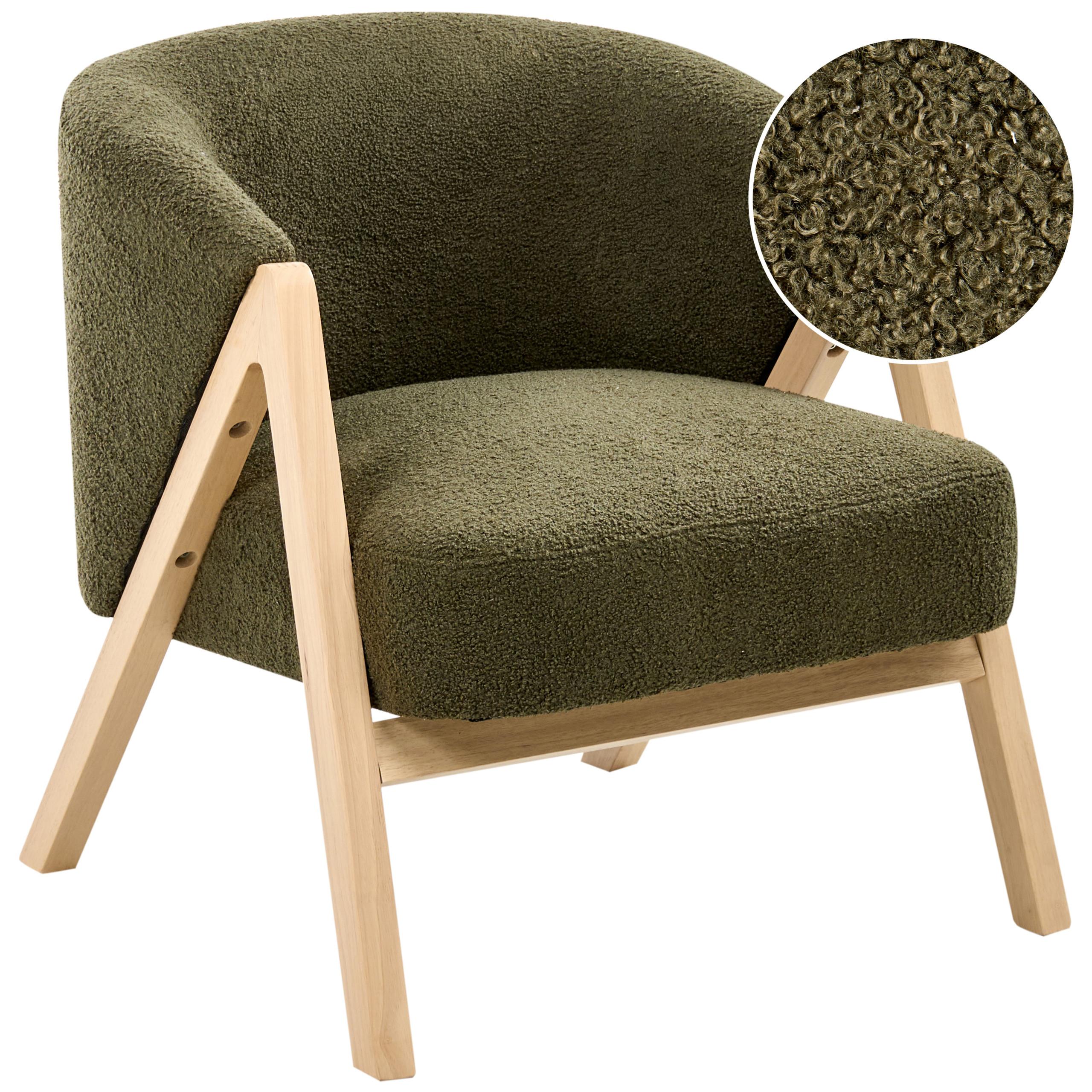 SESSEL Dunkelgrün Skei - Dunkelgrün/Braun, Textil (67/69/66cm) - Beliani