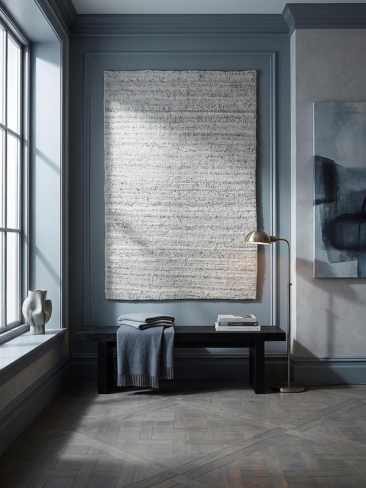 KURZFLORTEPPICH handgewebt GLAVEN, Bouclé-Struktur, Hellgrau, 120 x 170 cm - Grau, Textil (120/170cm) - KADIMA DESIGN