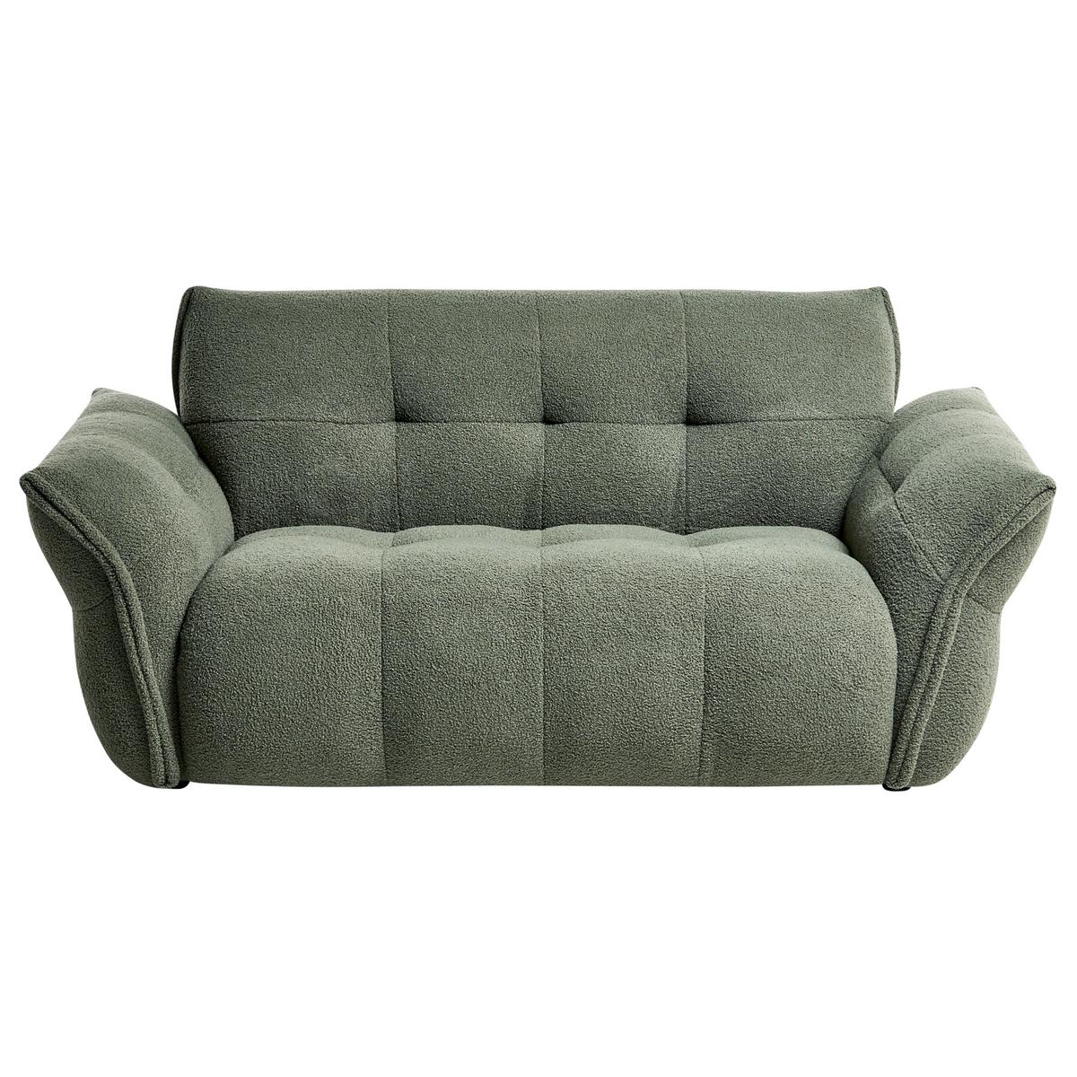 2-SITZER-SOFA Bouclé Grün Halba - Grün, Textil (174/80/85cm) - Beliani