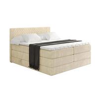 BOXSPRINGBETT mit Matratze H3|H4 und Lattenrost - VEXA KING-120x200 - Beige Monolith - Beige, Holzwerkstoff (120/200cm) - ALTDECOR