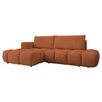 ECKSOFA Soffi, Seite: Links - Schwarz/Orange, Holz/Kunststoff (283/166cm) - MIRJAN24