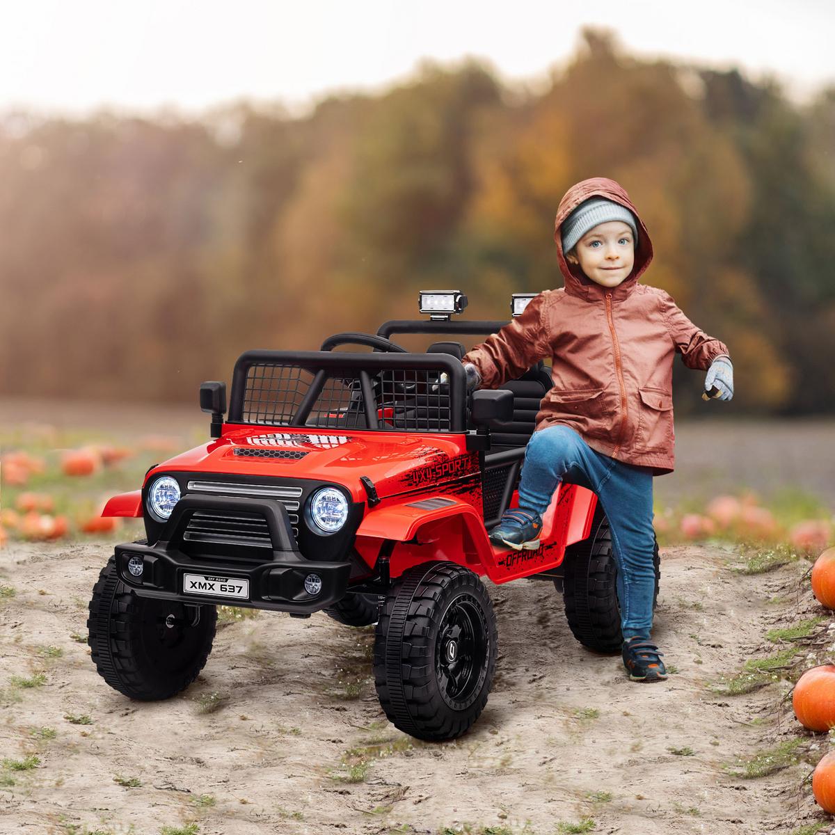 ELEKTRO Kinderauto - Rot, Metall (109/67/68.5cm) - AIYAPLAY