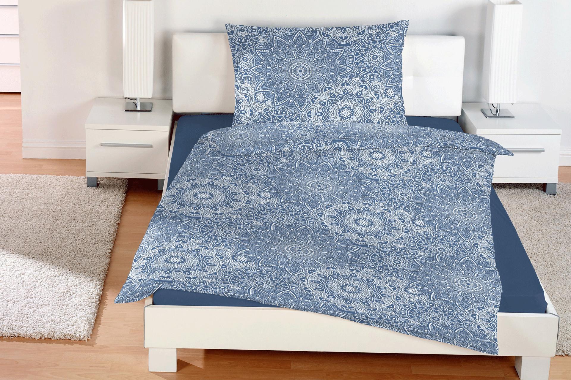 Microfaser Bettwäsche blau pflegeleicht allergikerfreundlich günstig weich