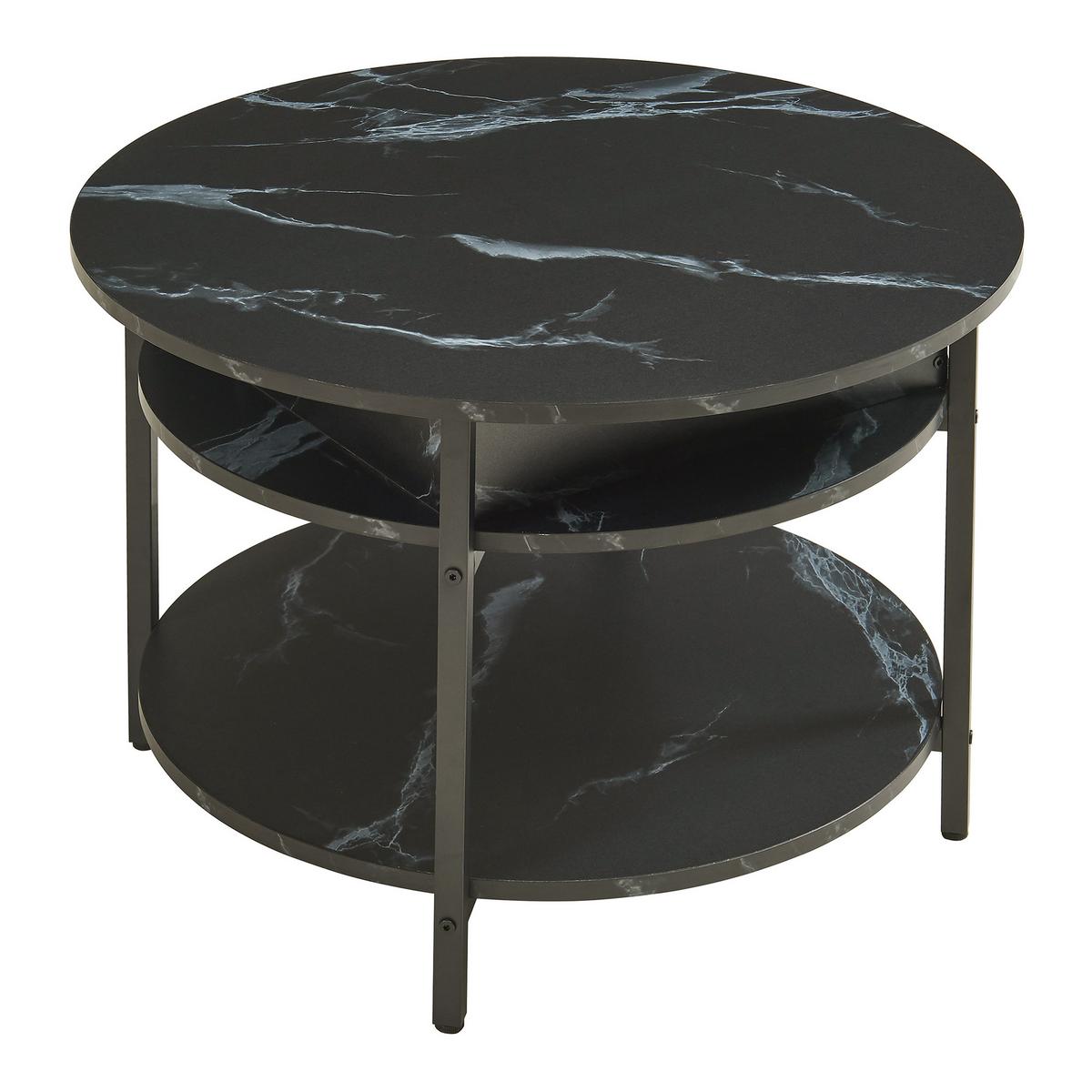 COUCHTISCH Kandas 70/49 cm - Schwarz, Holzwerkstoff/Metall (70/70/49cm) - [en.casa]