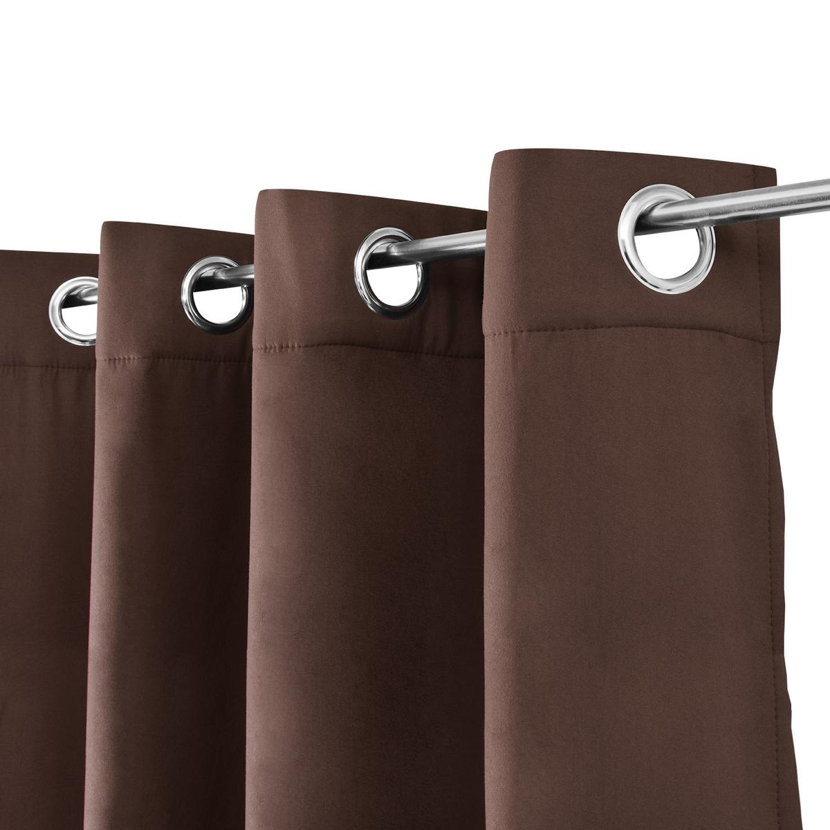 VORHANG Amelie TO mit Öse 140x245cm Braun (2tlg) - Braun, Textil (140/245/1cm) - Beautissu 