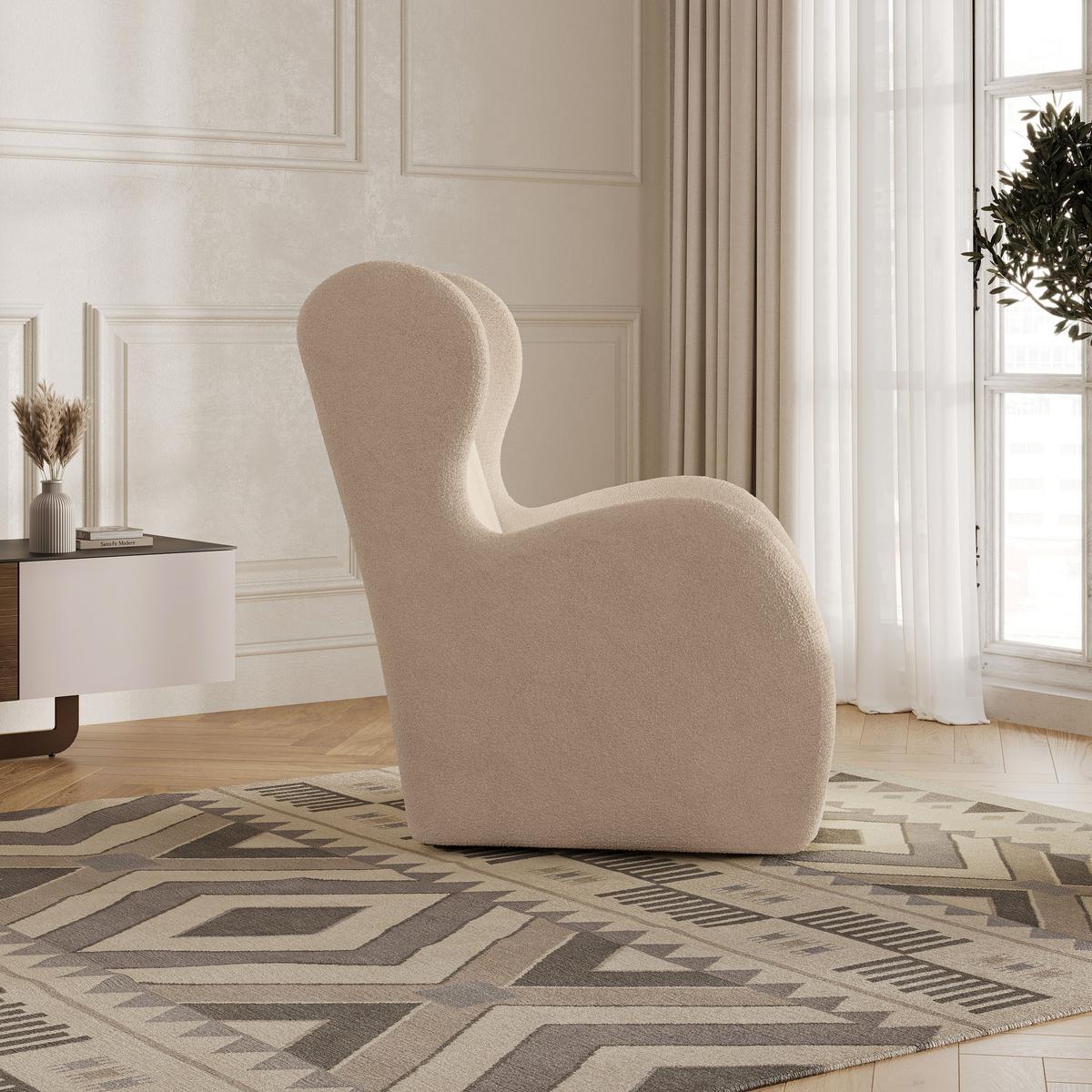 SESSEL MASTI Polstersessel Loungesessel ergonomisch, Beige - Beige, Holzwerkstoff/Kunststoff (74/100/86cm) - MASSENO