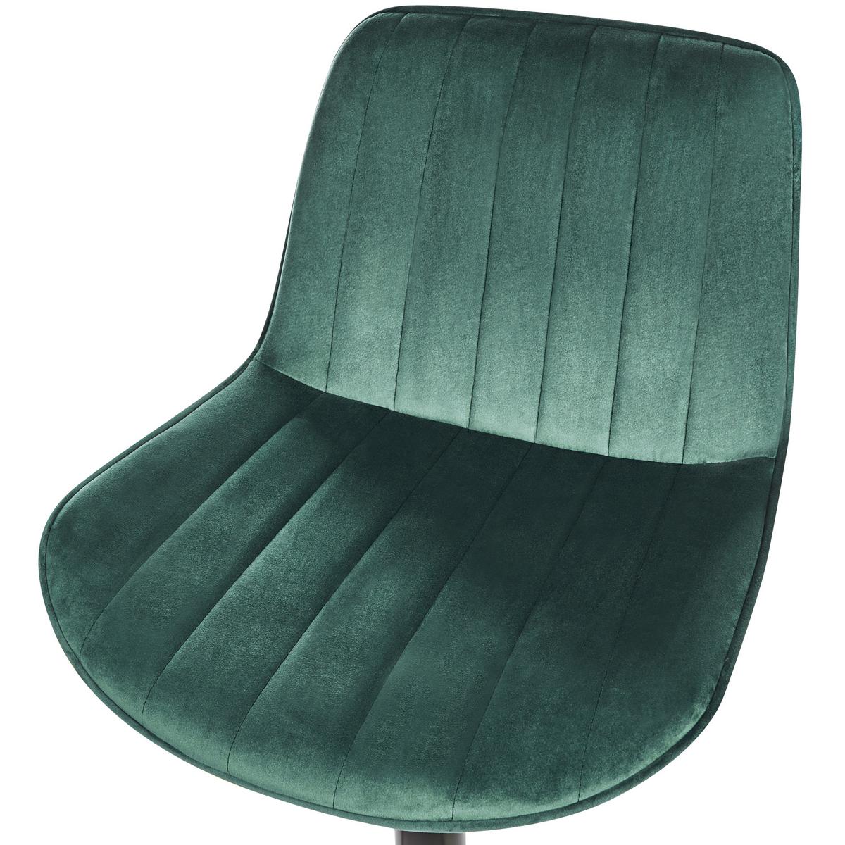 DREHHOCKER 2er-Set Samtstoff Smaragdgrün Dubrovnik - Schwarz/Grün, Textil (51/88/54cm) - Beliani
