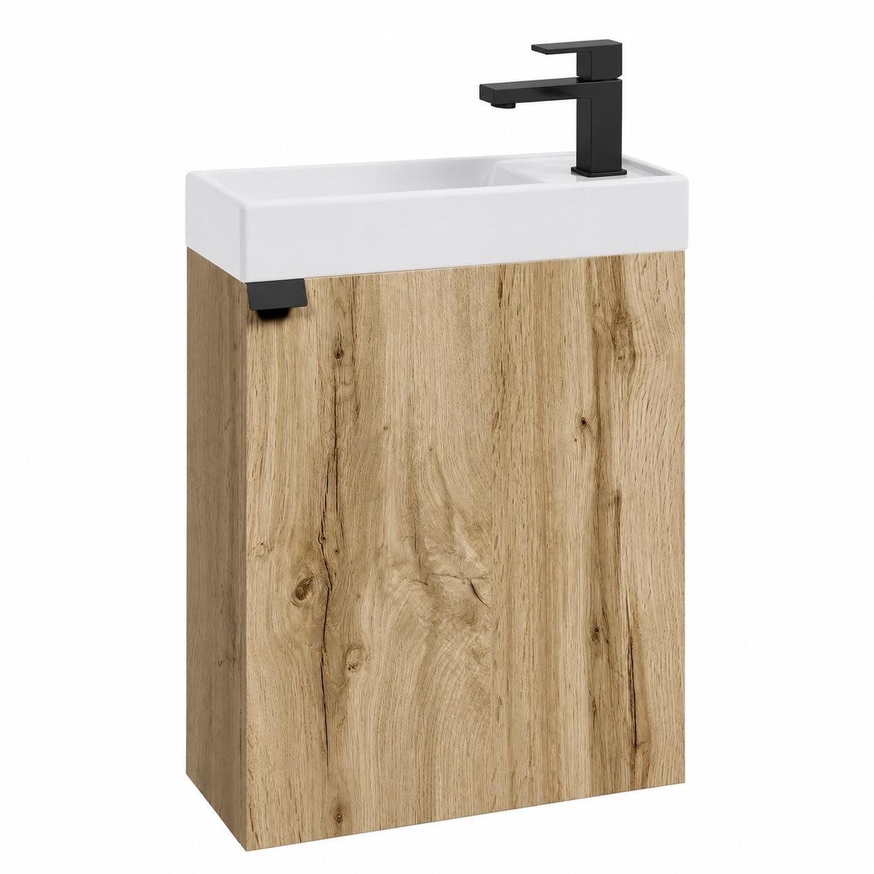 GÄSTE-WC-MÖBELSET Keno 2 Teile Eiche – 50 x 23 x 60cm - Eichefarben, Holz (50/60/23cm) - Badplaats