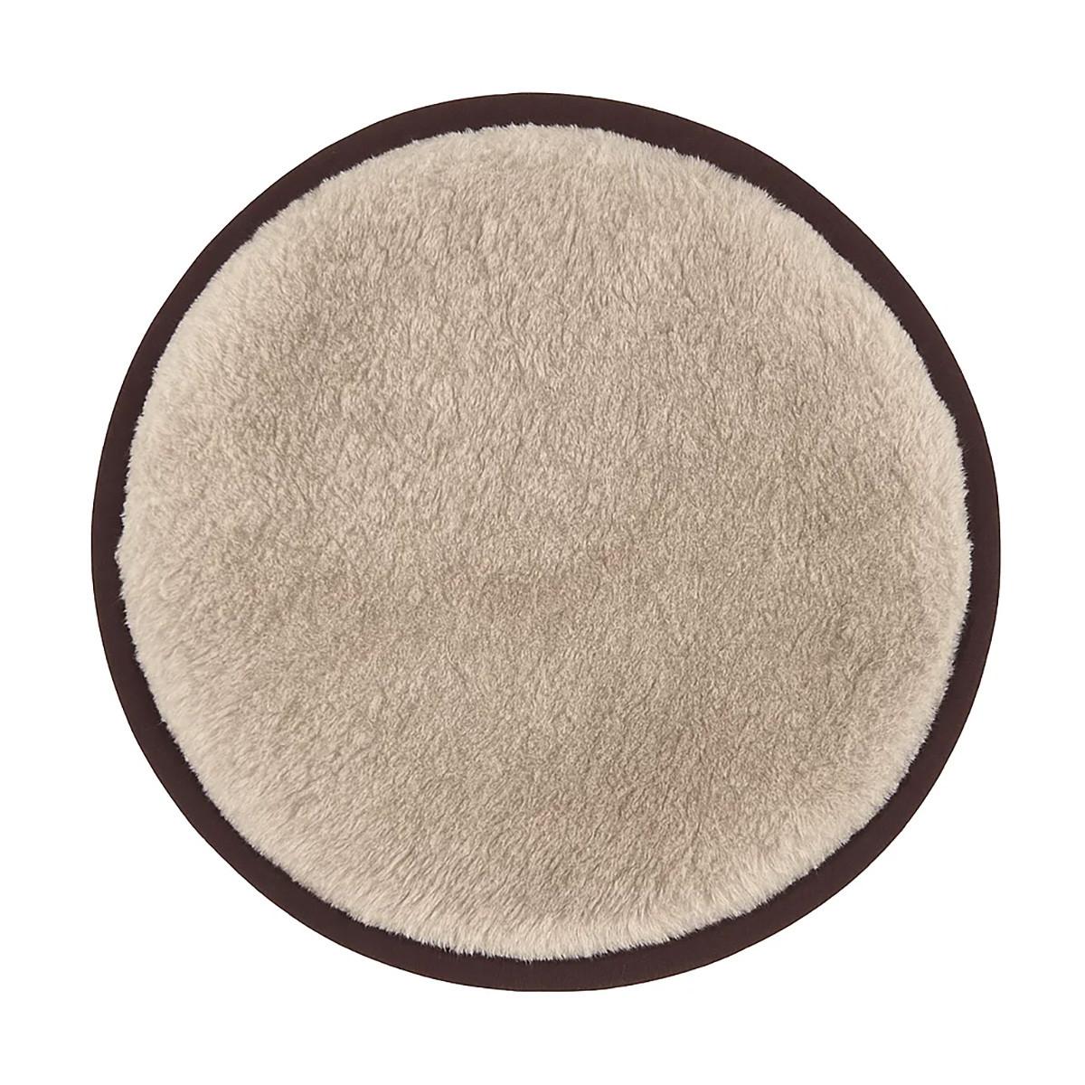 SITZKISSEN Merino Schurwolle Weiches Wollkissen Rund 40/40 cm - Braun, Fell (40/40cm) - Provellus