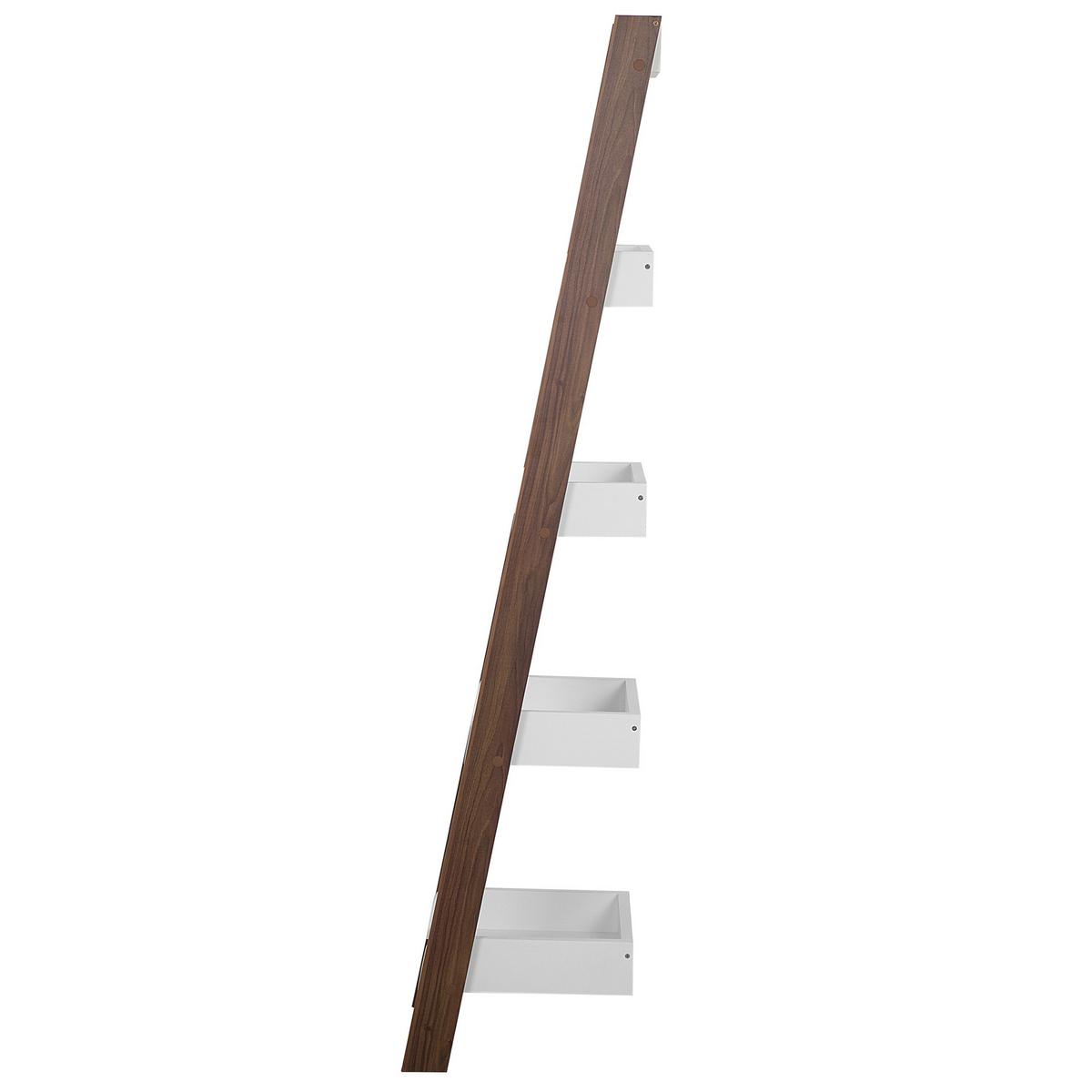 BÜCHERREGAL 5 Fächer Braun/Weiß Mobile Duo - Weiß, Holzwerkstoff (45/166/36cm) - Beliani