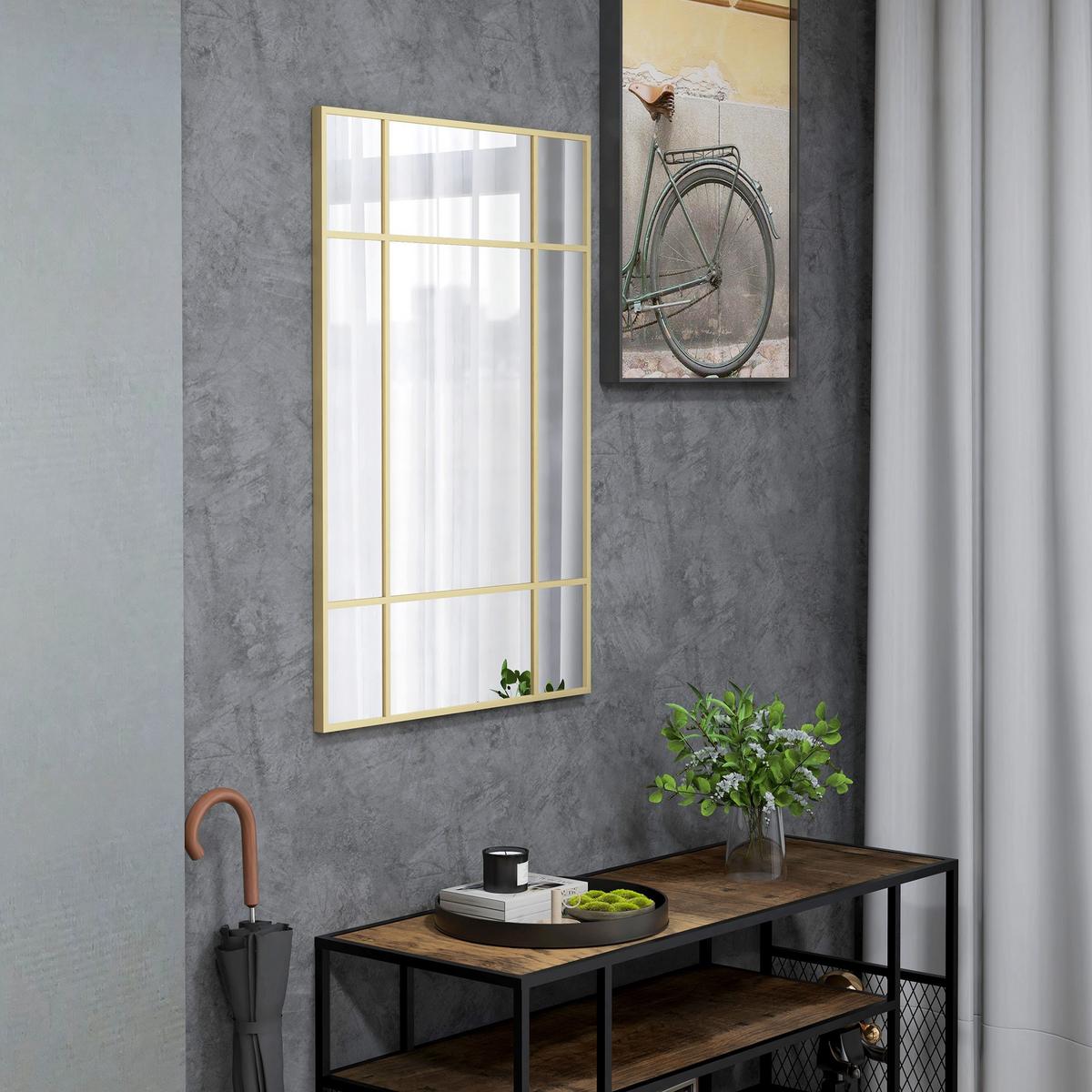 WANDSPIEGEL Glas Metall Gold - Goldfarben, Metall (2/60/90cm) - HOMCOM