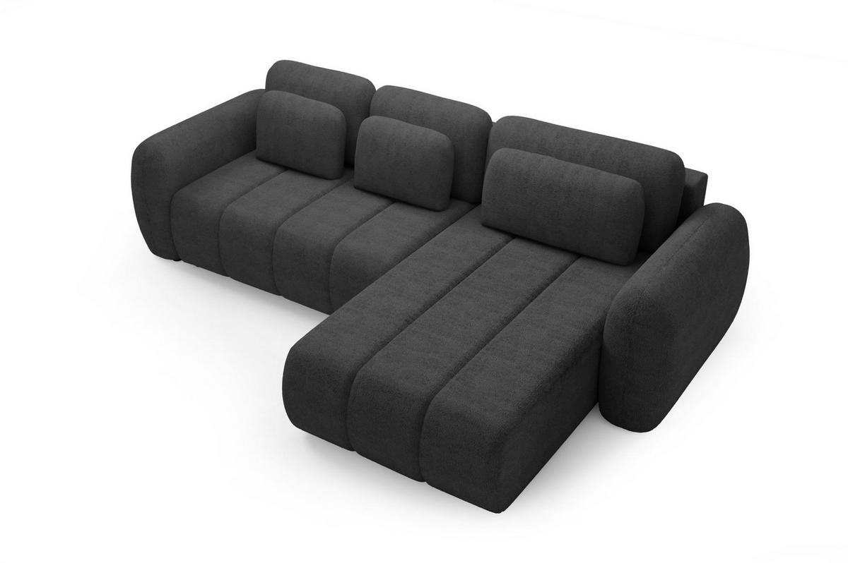 ECKSOFA Caria Mit Schlaffunktion - Anthrazit, Holzwerkstoff/Textil (304/190cm) - Fun Möbel