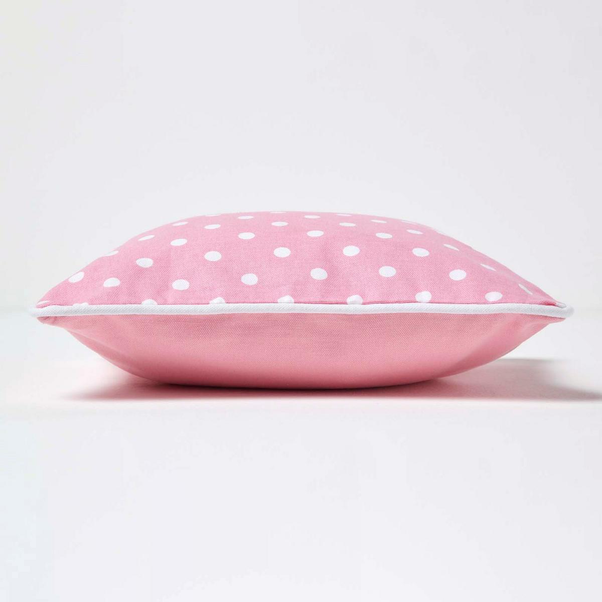 KISSENHÜLLE Polka Dots 30/30 cm, 100% Baumwolle - Rosa, Textil (30/30cm) - Homescapes