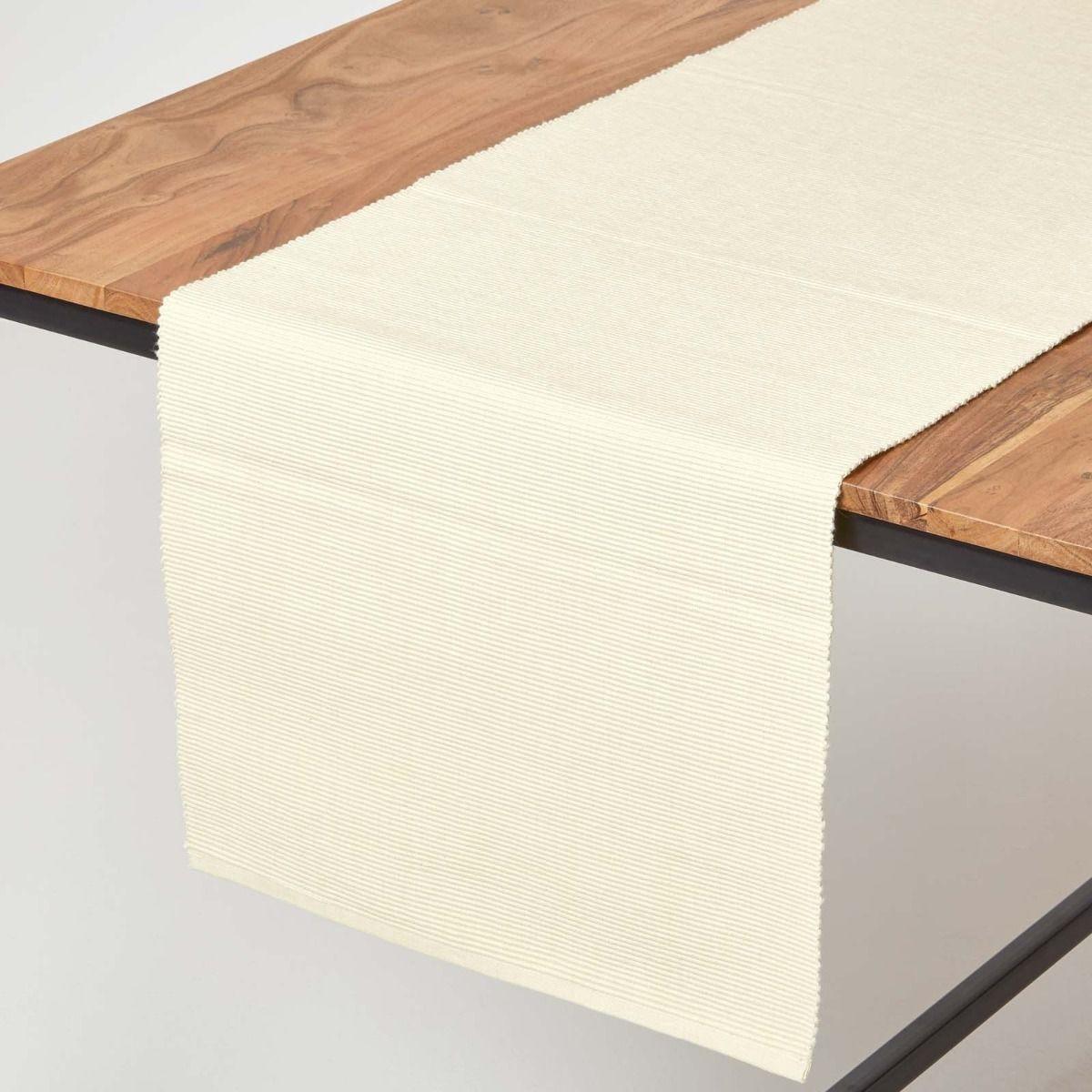 TISCHLÄUFER creme 44/178 cm, 100% Baumwolle - Creme, Textil (44/178cm) - Homescapes