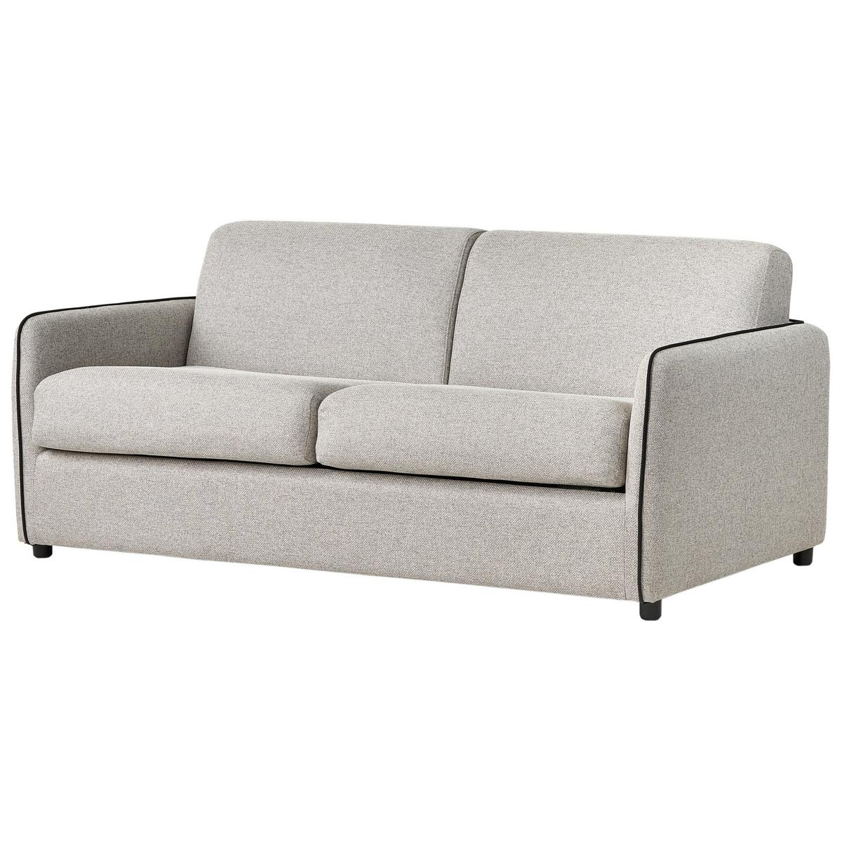SCHLAFSOFA 2-Sitzer Stoff Hellgrau Ishoj - Hellgrau/Grau, Textil (176/80/96cm) - Beliani