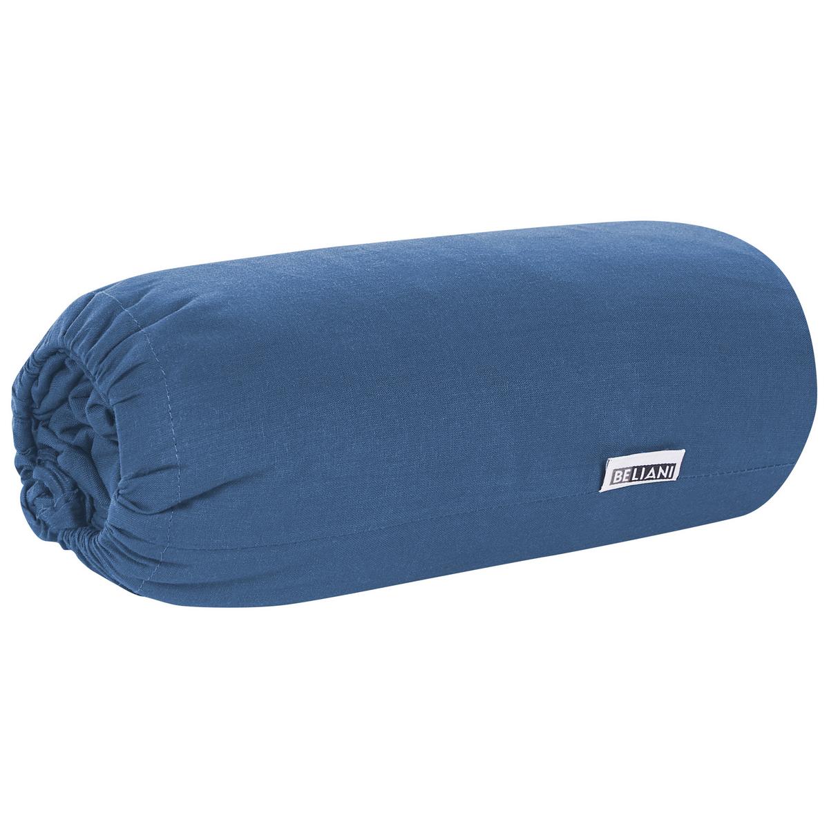 SPANNBETTLAKEN 180/200 cm Baumwolle Marineblau Janbu - Hellblau, Textil (180/200cm) - Beliani