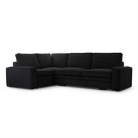 ECKSOFA L Form Treville Schwarz 296/196/94 cm –Links, mit Bettkasten und Schlaffunktion - Schwarz, Kunststoff/Textil (196/296cm) - AX Living