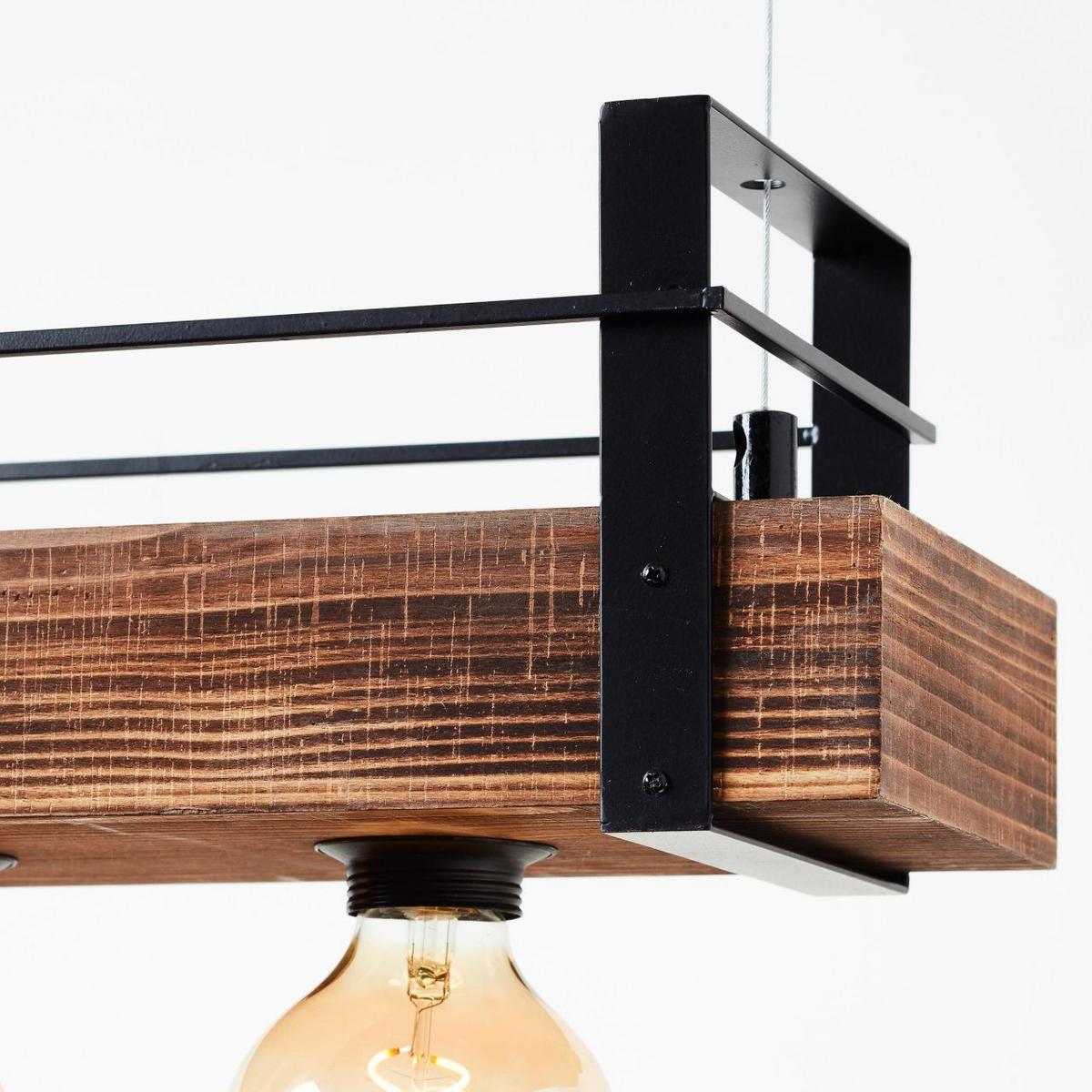 PENDELLEUCHTE Bankwood 99541/76 - Schwarz, Holz (17.5/80/106.5cm) - Brilliant