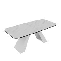 AUSZIEHTISCH ZENITH 180/90/76 cm mit Metallgestell, Weiß / Bianco - Perlmutt/Weiß, Holzwerkstoff/Metall (90/180/76cm) - Idohome