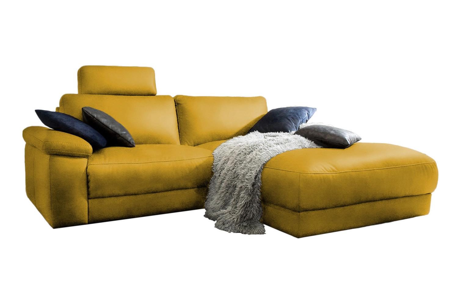 ECKSOFA MOTORISCHER RELAXFUNKTION LOLA Gold Webstoff Relaxfunktion - Goldfarben/Schwarz, Textil (233/178cm) - KAWOLA