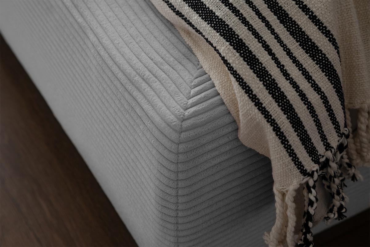 POLSTERBETT HENRY Hellgrau Cord - Silberfarben/Hellgrau, Textil (160/200cm) - KAWOLA