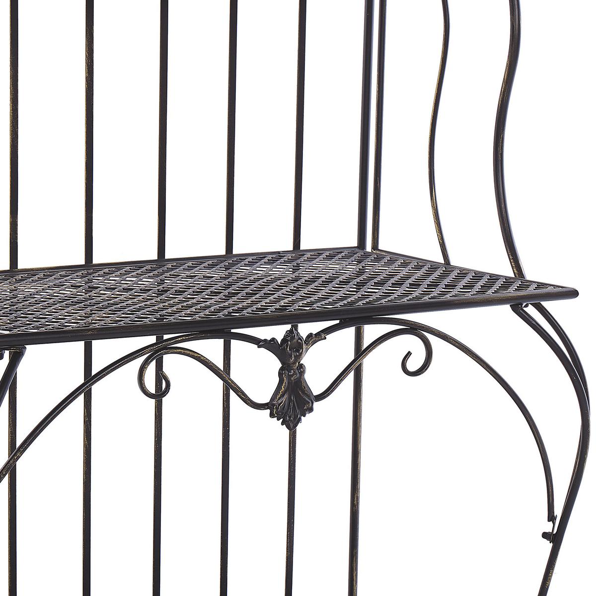 GARTENREGAL schwarz Metall 4 Ablageflächen klappbar Pavona - Schwarz, Metall (94/170/50cm) - Beliani