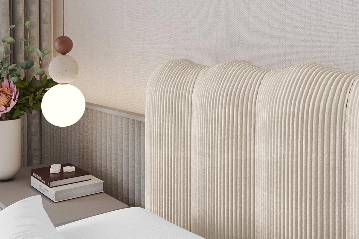 POLSTERBETT mit Bettkasten und Lattenrost, Boxbett ohne Matratze - SORA 180x200 Beige - Creme, Holzwerkstoff/Textil (180/200cm) - ALTDECOR