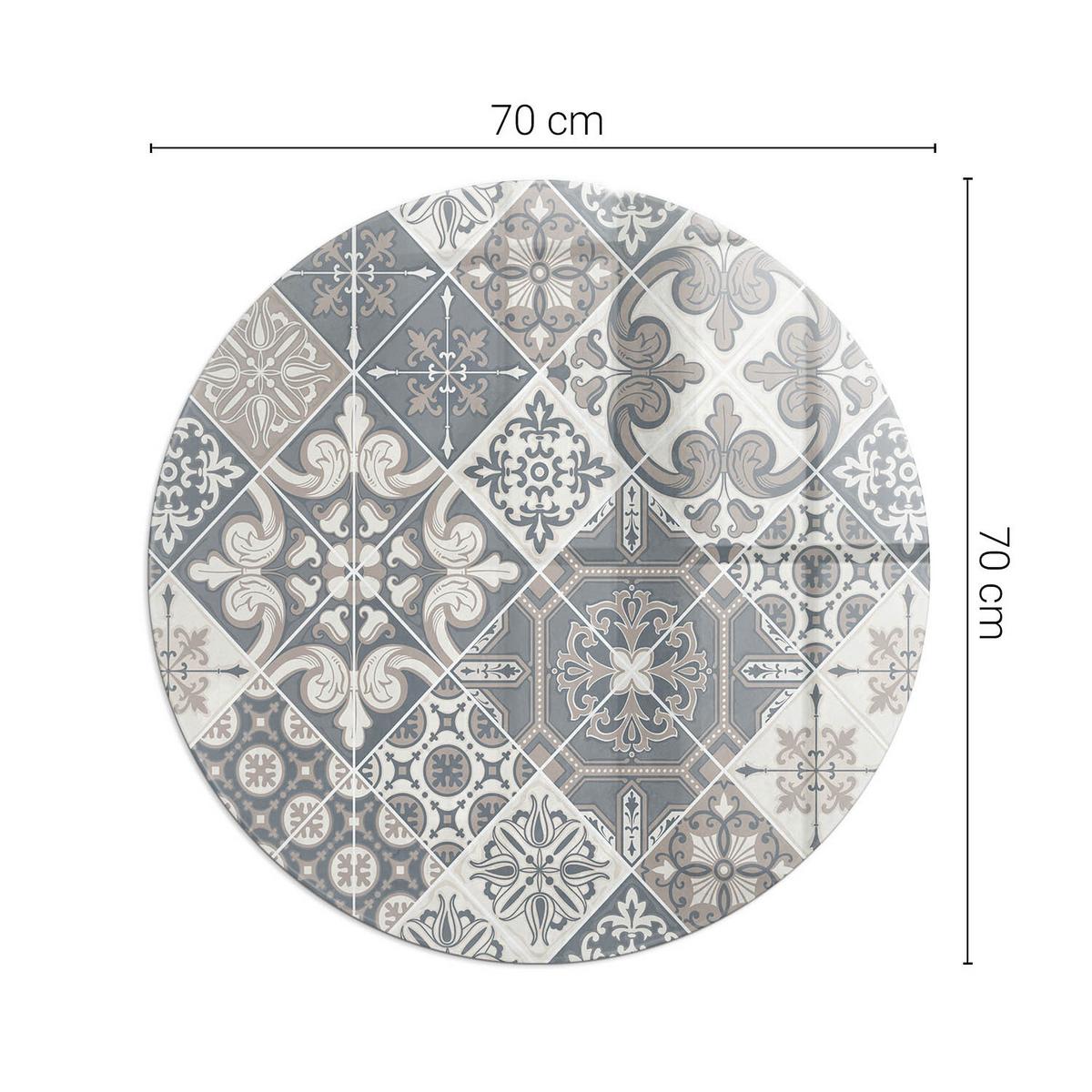 GLASPLATTE für Kamin Ø 70 cm - Grau, Glas (70/70/0.4cm) - TULUP