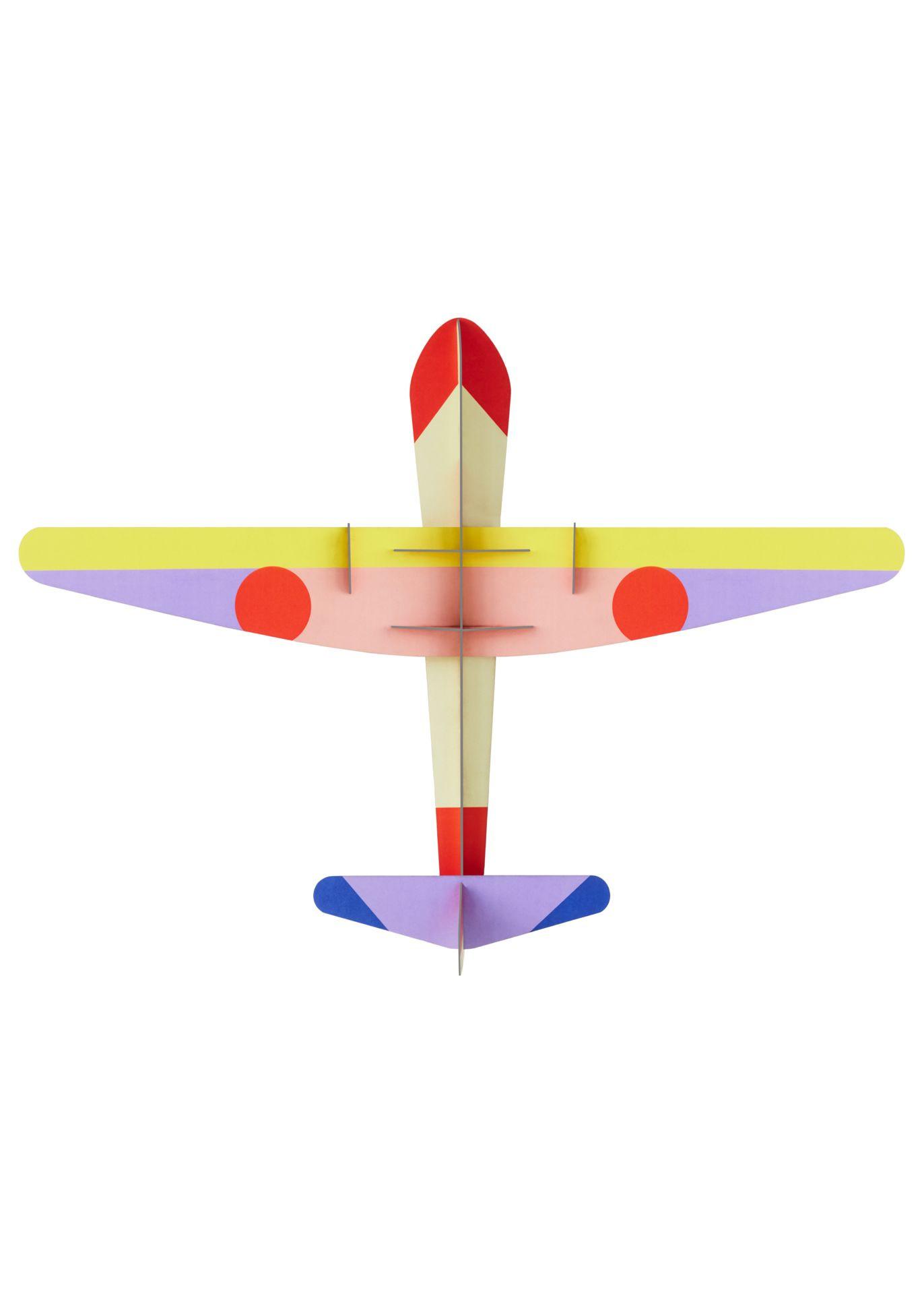 WANDDEKO Mutiges Flugzeug 9.5/36.5 cm - Multicolor, Wellpappe (9.5/36.5/50cm) - Studio Roof