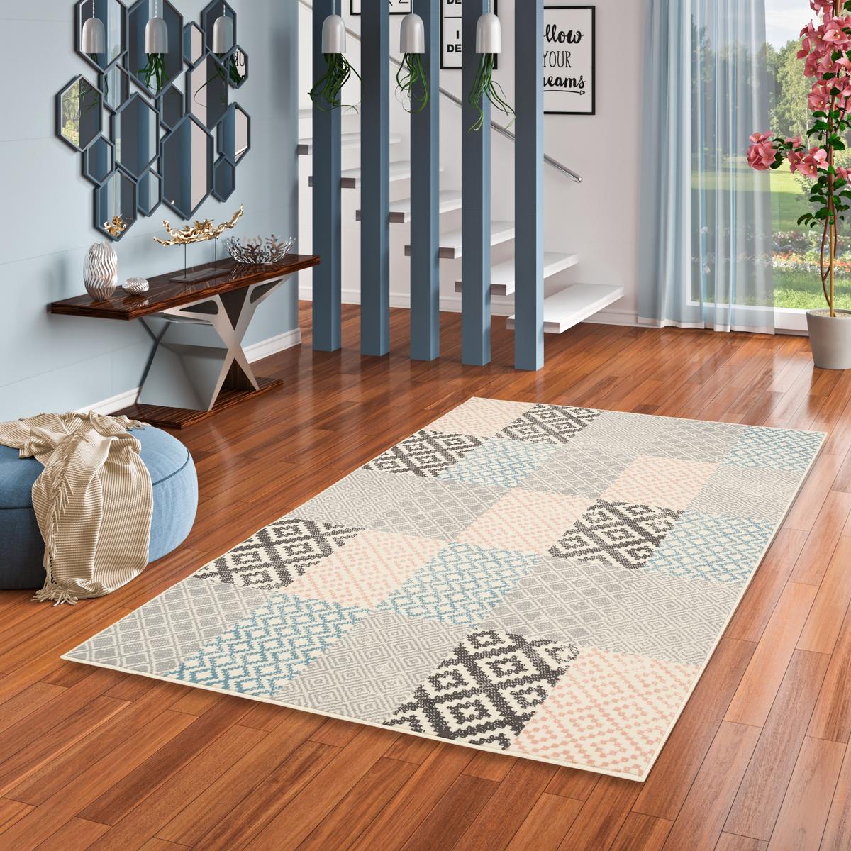 DESIGNER TEPPICH PASSION PASTELL PATCHWORK - Beige, Textil (80/150cm) - Pergamon