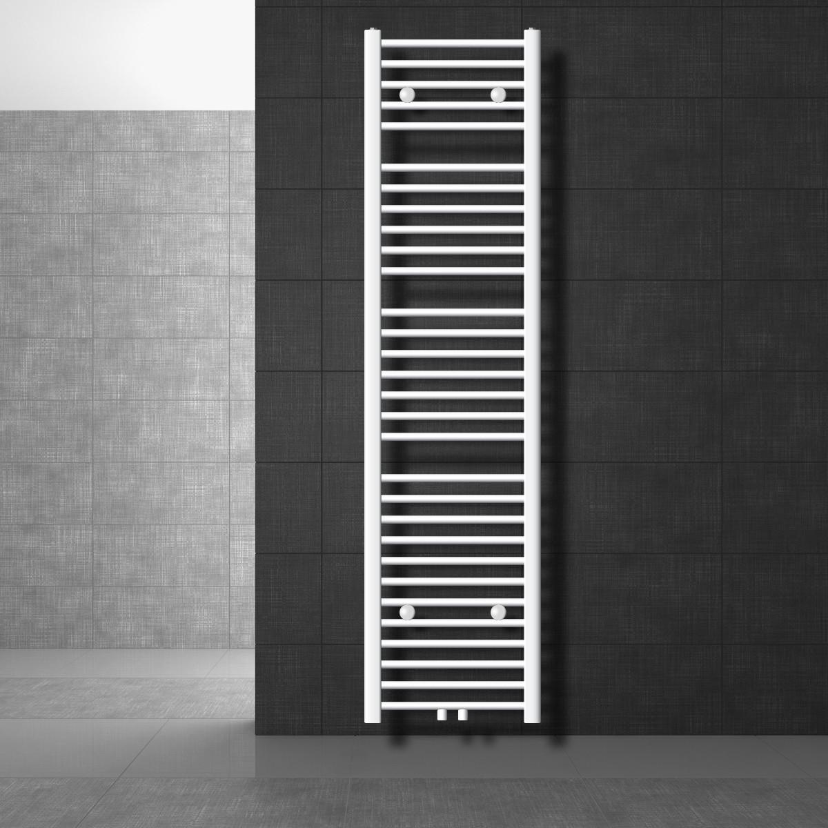 BADHEIZKÖRPER Sahara 400x1800 mm Weiß gerade mit Mittelanschluss - Weiß, Metall (40/180/3cm) - LuxeBath