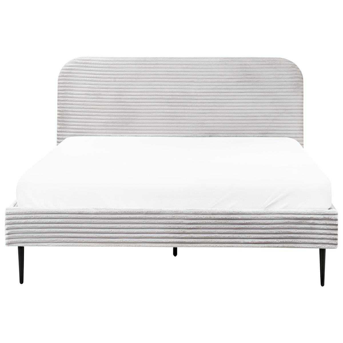 POLSTERBETT mit Lattenrost 160x200 cm Grau Flayat - Hellgrau, Textil (160/200cm) - Beliani