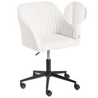 SCHREIBTISCHSTUHL Bouclé Cremeweiß Venice - Creme, Textil (64/79/64cm) - Beliani