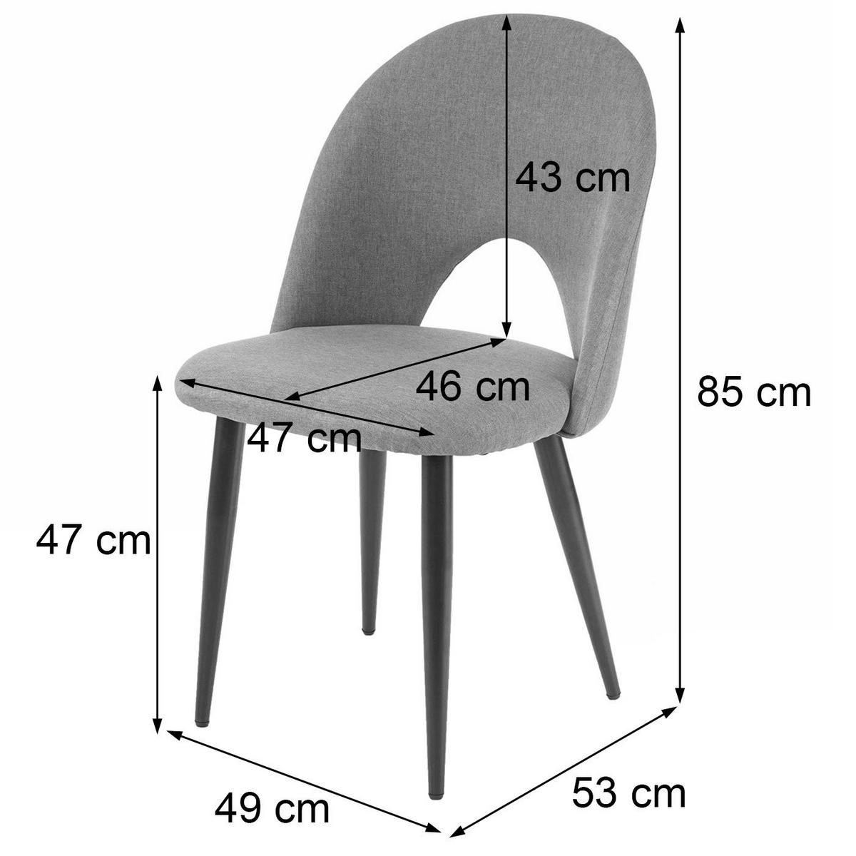 ESSZIMMERSTUHL Grau 2er-Set - Dunkelgrau/Grau, Textil (49/85/53cm) - MCW