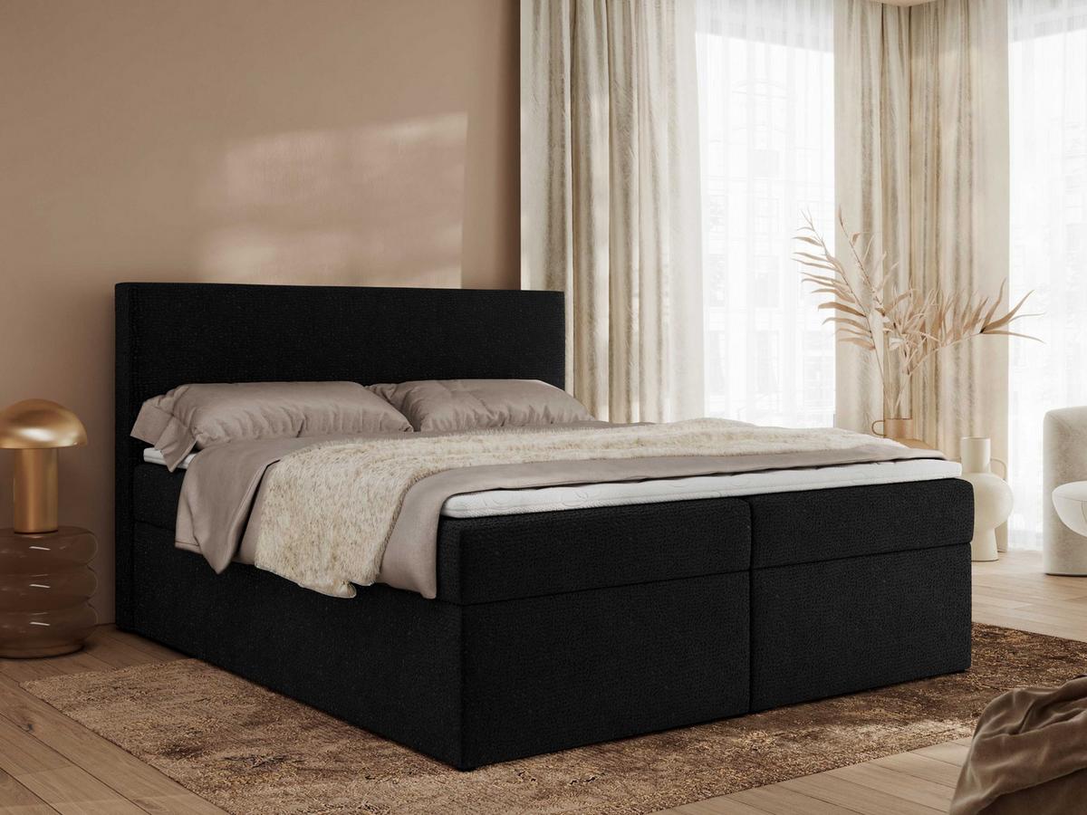 BOXBETT JAGUAR 140/200 - Schwarz Struktur - H4 - Schwarz, Holz/Textil (140/200cm) - MKS