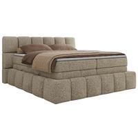 BOXSPRINGBETT NIRA KING 160/200 Dunkelbeige Strukture - H3 - Taupe, Holz/Textil (160/200cm) - MKS