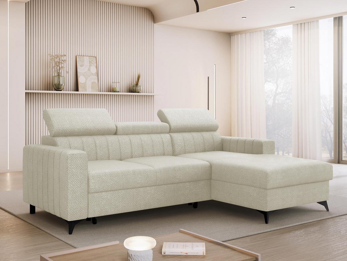 ECKSOFA Milano, Seite: Rechts 2R+LC - Schwarz/Mokka, Holz/Textil (236/172cm) - MIRJAN24