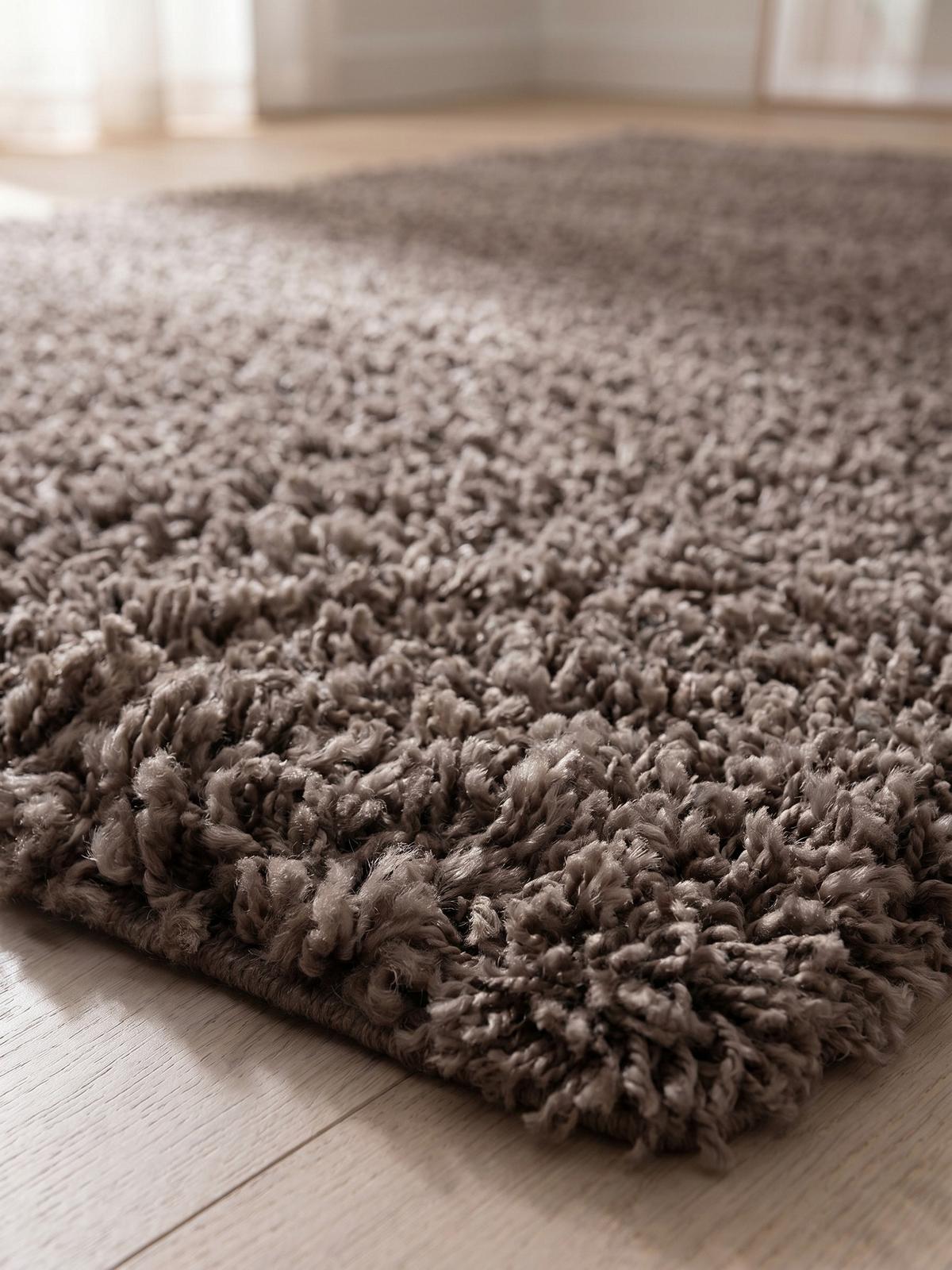 HOCHFLORTEPPICH RHEIN, einfarbig, aus Polypropylen, Taupe, 100 x 200 cm - Braun, Textil (100/200cm) - KADIMA DESIGN