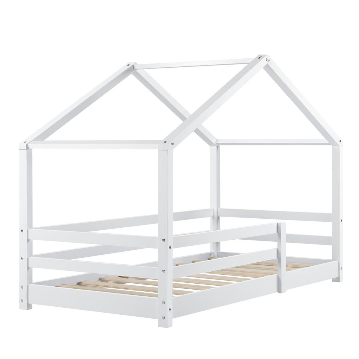 HAUSBETT Knätten - Weiß, Holz (90/200cm) - [en.casa]