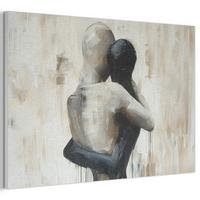 AKUSTIKBILD Abstrakt - Liebe - Schwarz und weiß - Modern Akustikpaneele 90x60 cm - Schwarz, Kunststoff (90/60/0.9cm) - MuchoWow