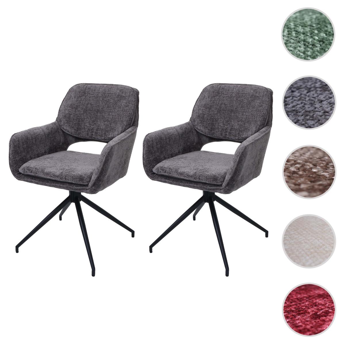 ESSZIMMERSTUHL Grau 2er-Set - Dunkelgrau/Grau, Textil (57/86/61cm) - MCW