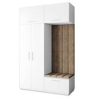 GARDEROBENSCHRANK REMA 150/240/60 cm Modern Garderobe-Set Weiß - Weiß/Mokka, Holzwerkstoff (150/240/60cm) - MASSENO