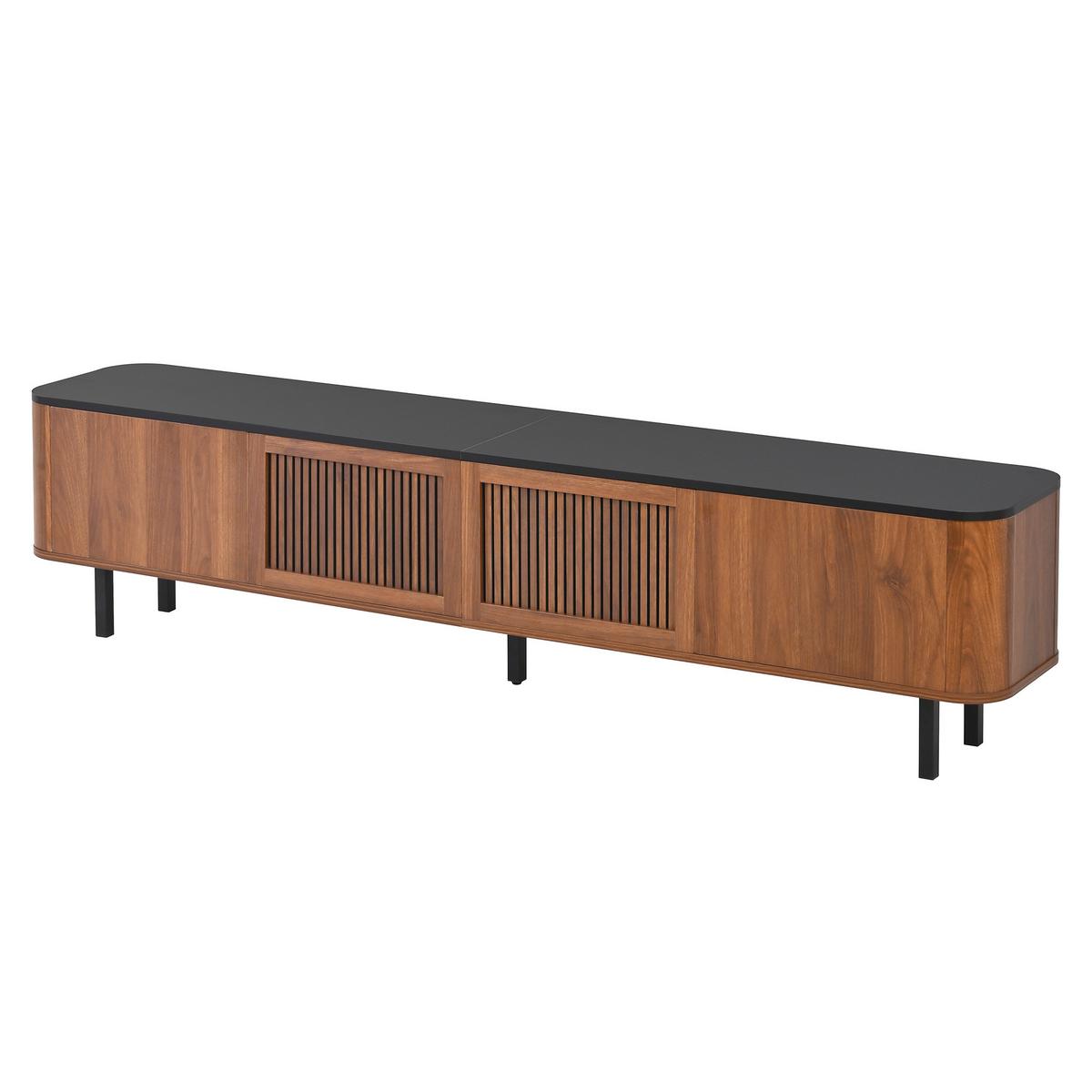 TV LOWBOARD walnuss schwarz modern 190cm stauraum - Walnussfarben, Holzwerkstoff (190/45/35cm) - Urban Meuble