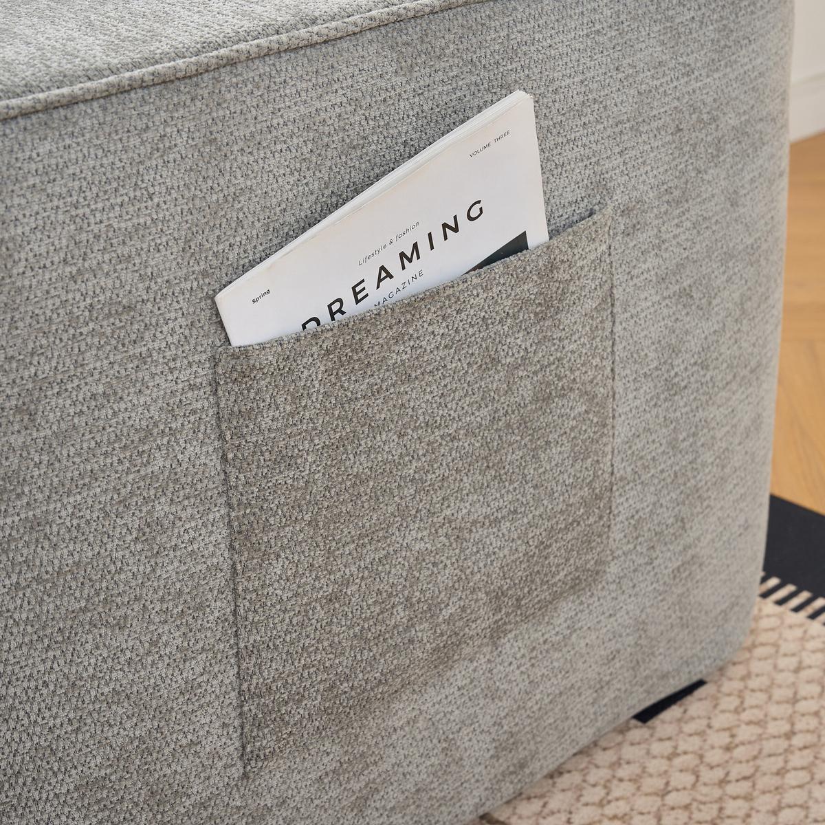 CHAISE LONGUE premium chenille relaxliege montagefrei - Hellgrau, Textil (144/65/112cm) - Urban Meuble