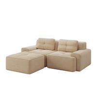 ECKSOFA Modulares Boneless Cord Sofa 2-Sitzer - Beige, Textil (204/177cm) - Urban Meuble