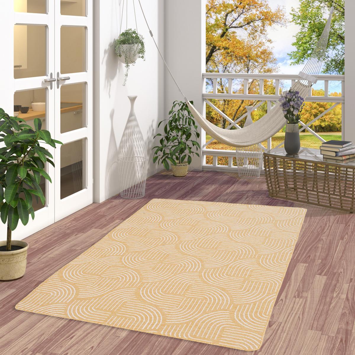 IN- UND OUTDOOR TEPPICH BEIDSEITIG NEWPORT MODERN - Gelb, Textil (100/100cm) - Snapstyle