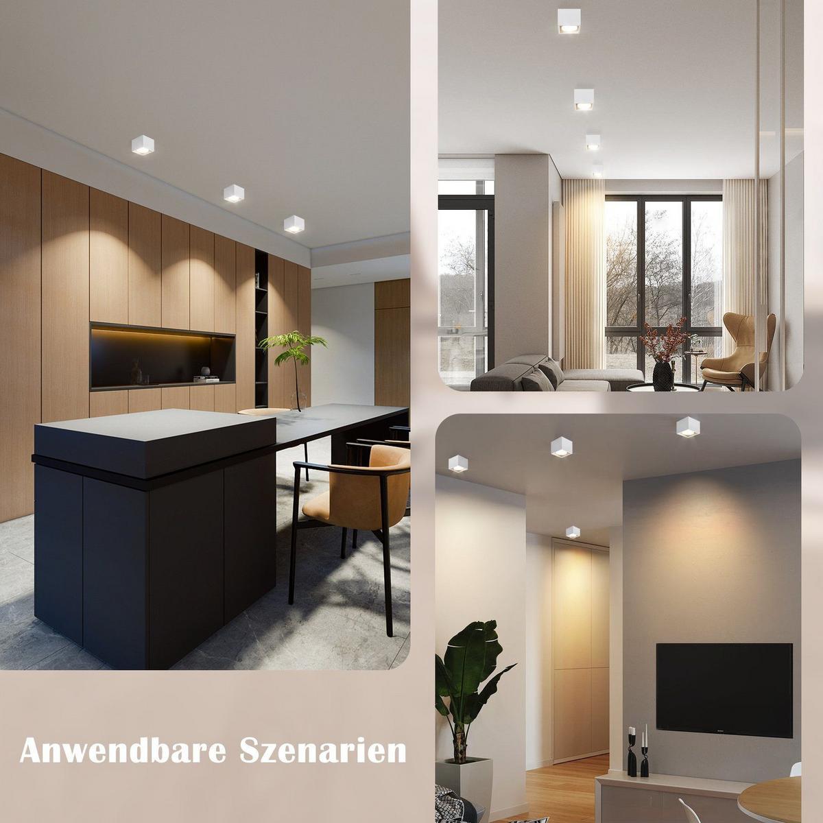 DECKENSTRAHLER Dunlap 1-flammig 10/10/8cm - Weiß, Metall (10/10/8cm) - Nettlife